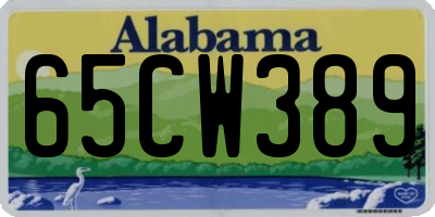 AL license plate 65CW389