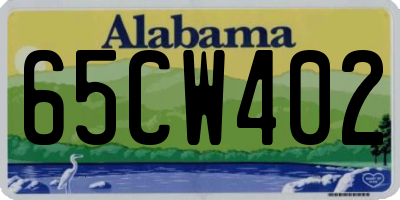 AL license plate 65CW402