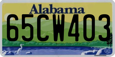 AL license plate 65CW403