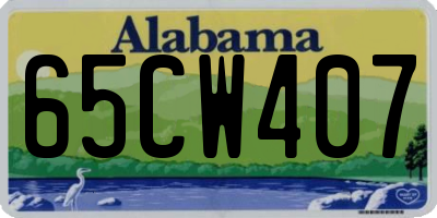 AL license plate 65CW407