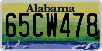 AL license plate 65CW478