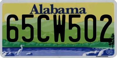 AL license plate 65CW502