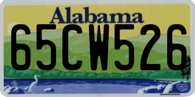AL license plate 65CW526