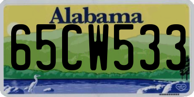 AL license plate 65CW533