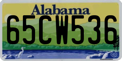 AL license plate 65CW536