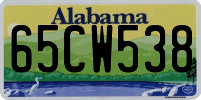 AL license plate 65CW538