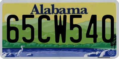 AL license plate 65CW540