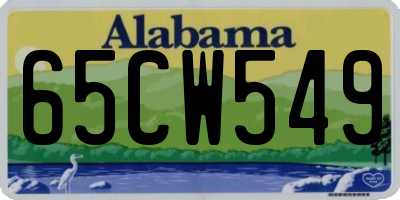 AL license plate 65CW549