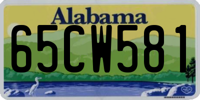 AL license plate 65CW581