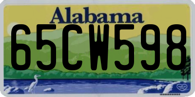 AL license plate 65CW598