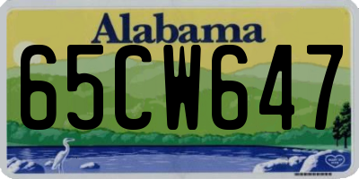 AL license plate 65CW647
