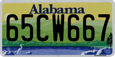 AL license plate 65CW667