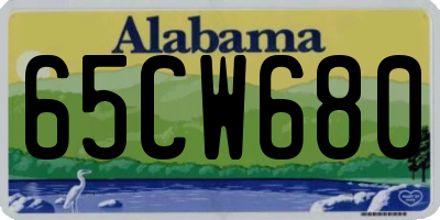 AL license plate 65CW680