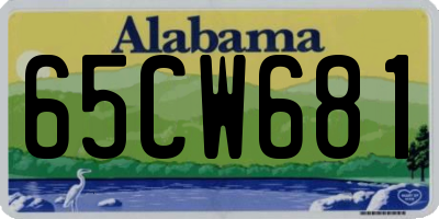 AL license plate 65CW681