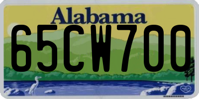 AL license plate 65CW700