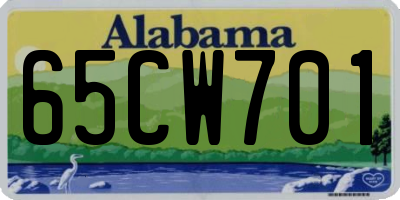 AL license plate 65CW701