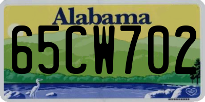 AL license plate 65CW702