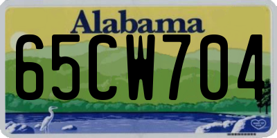 AL license plate 65CW704