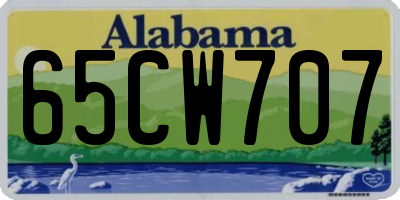 AL license plate 65CW707