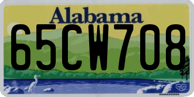AL license plate 65CW708