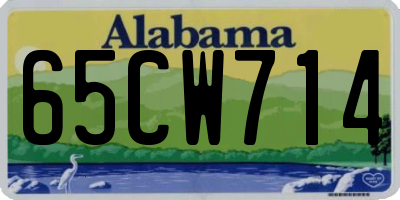 AL license plate 65CW714