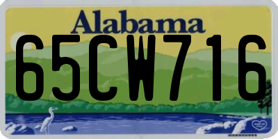 AL license plate 65CW716