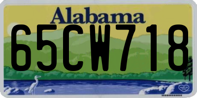 AL license plate 65CW718