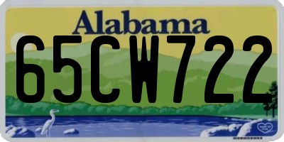AL license plate 65CW722