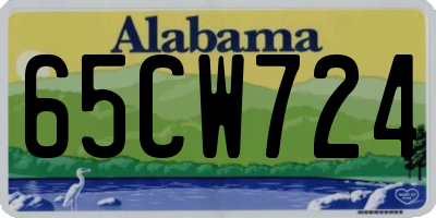 AL license plate 65CW724