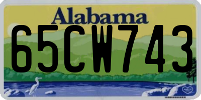 AL license plate 65CW743
