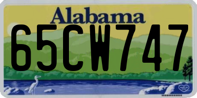 AL license plate 65CW747
