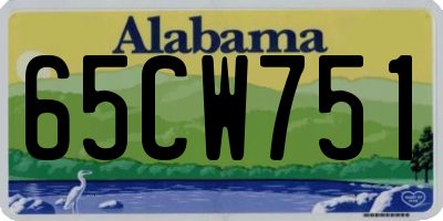 AL license plate 65CW751