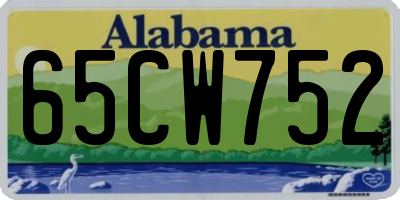 AL license plate 65CW752
