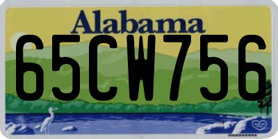 AL license plate 65CW756
