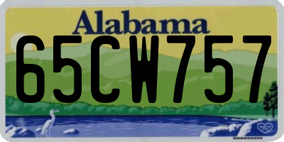 AL license plate 65CW757