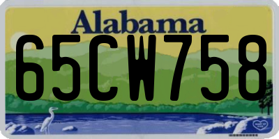 AL license plate 65CW758