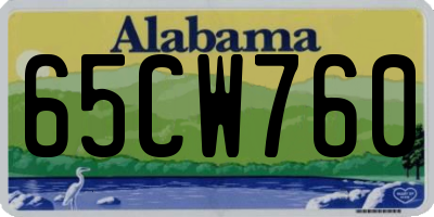 AL license plate 65CW760
