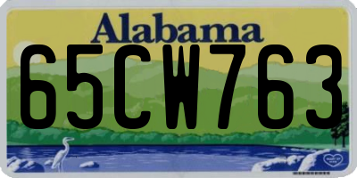 AL license plate 65CW763