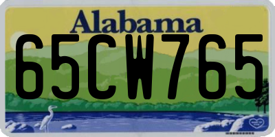 AL license plate 65CW765