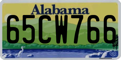 AL license plate 65CW766
