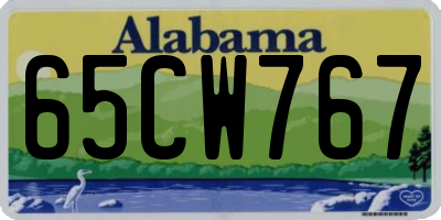AL license plate 65CW767