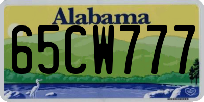 AL license plate 65CW777