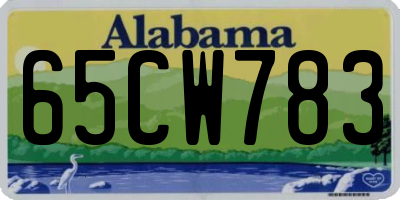 AL license plate 65CW783