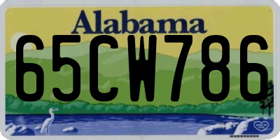 AL license plate 65CW786