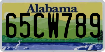 AL license plate 65CW789