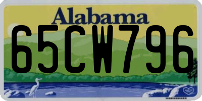 AL license plate 65CW796