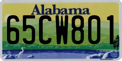 AL license plate 65CW801