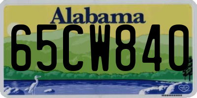 AL license plate 65CW840