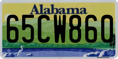 AL license plate 65CW860