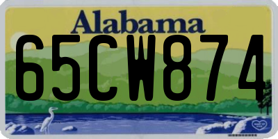 AL license plate 65CW874